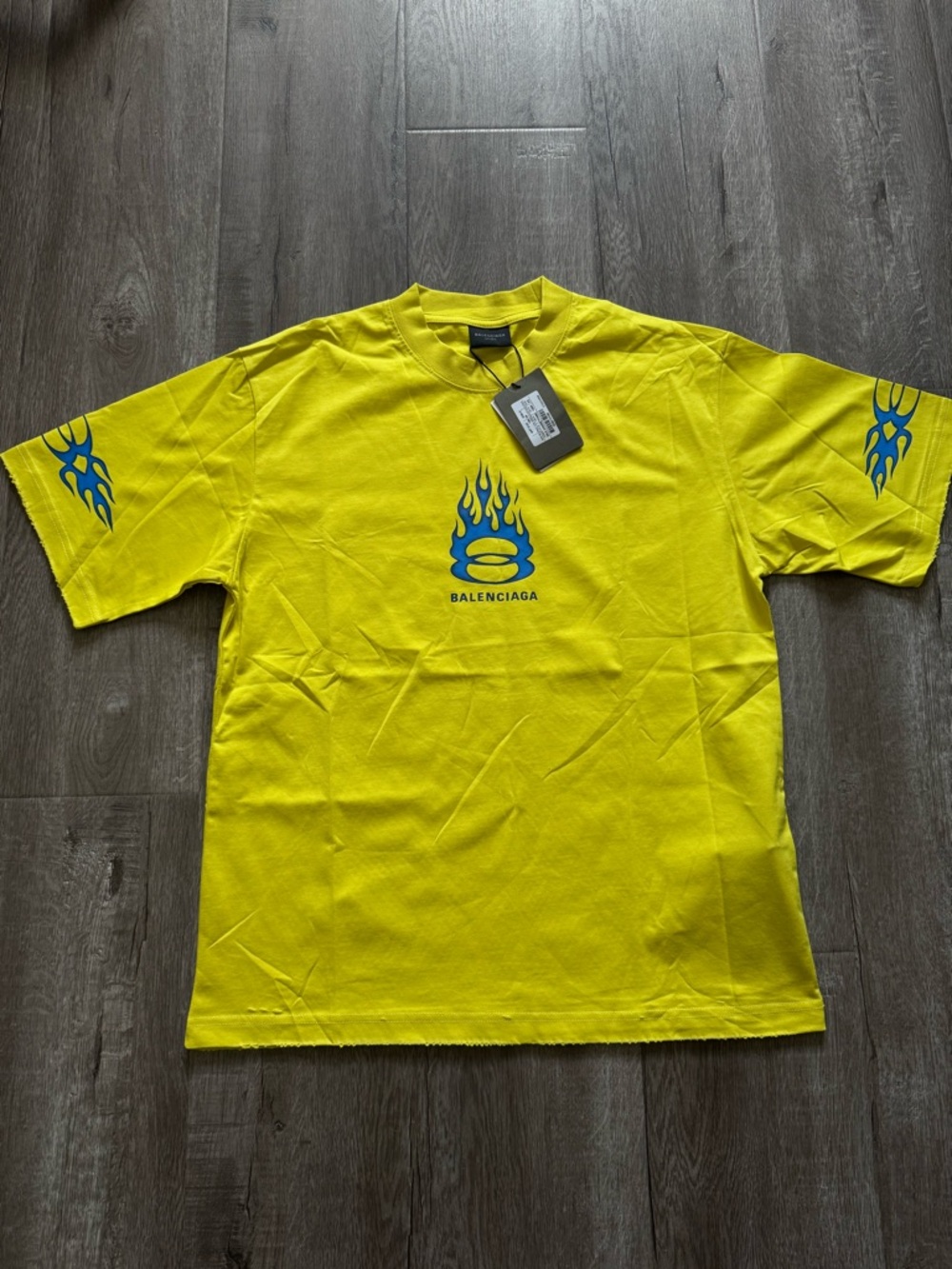 Balenciaga Burning Unity Yellow Tee